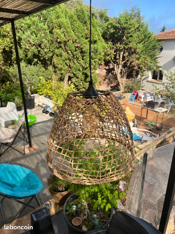 Lampe suspension en corde tissée (image 4)