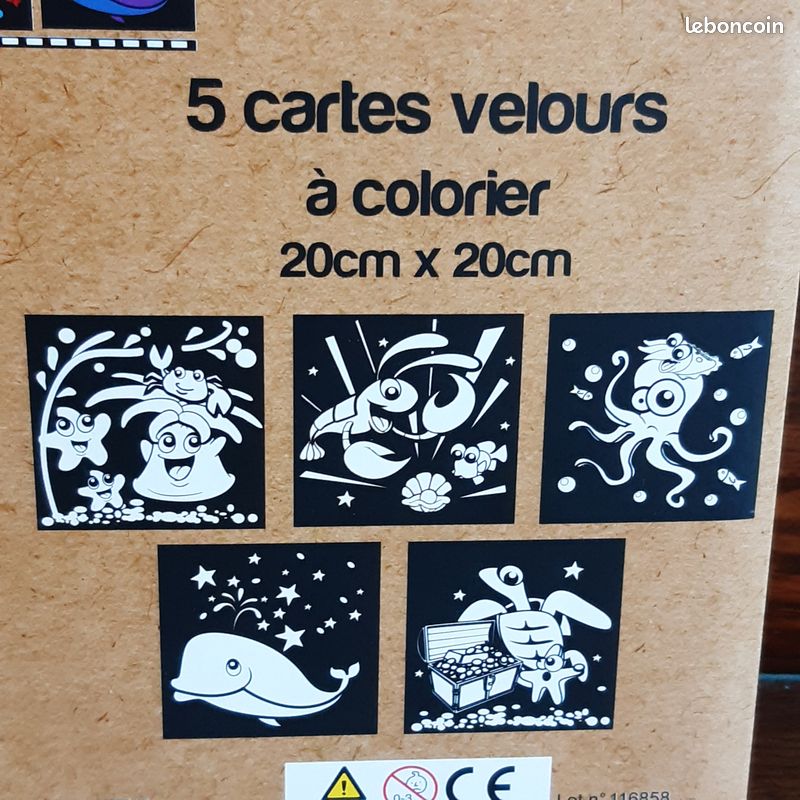 Lot neuf de 5 Cartes Velours à colorier (image 2)