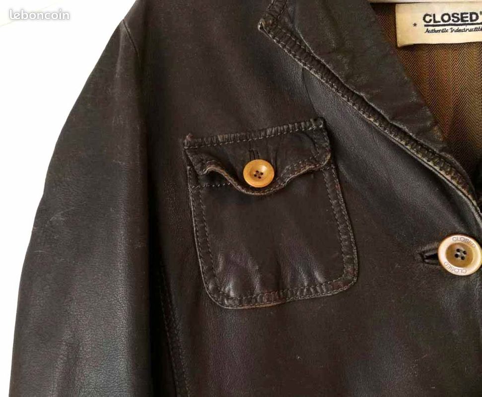 Veste cuir femme "Closed" 100% agneau (image 5)