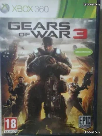 NOTÉ 19/20 PAR VIDEO_COM MARINES CONTRE ALIENS, DE LA TRONÇONNEUSE À LA GROSSE ARTILLERIE : PAS DE PITIÉ JEU XBOX 360 GEARS OF WAR 3. STICKERS MANETTES ET CONSOLE. JOUABLE SEUL ou À PLUSIEURS (image 1)