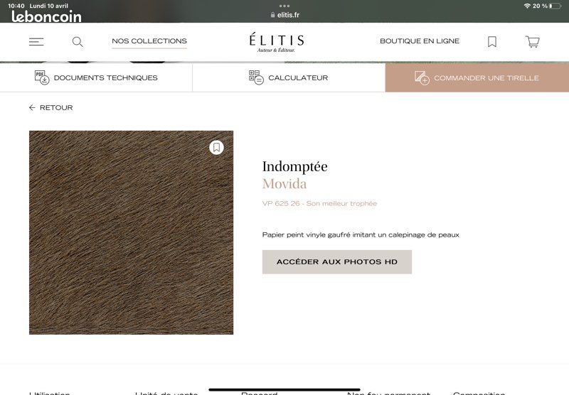 Papier peint Elitis (image 1)