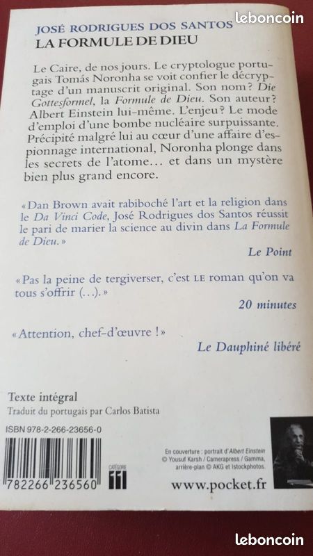 Lot 2 livres "La formule de Dieu" et "Le visage de Dieu" (image 3)