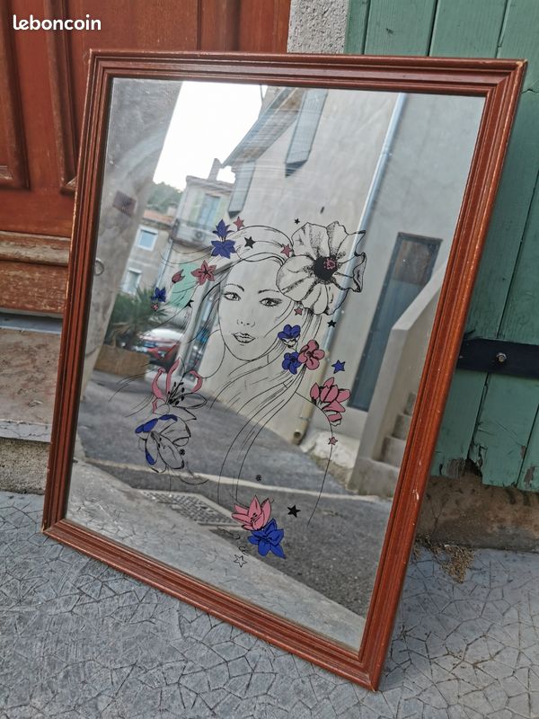 Miroir Mural Avec Impression Femme Nue – Décoratif, Vintage, Sans Marque