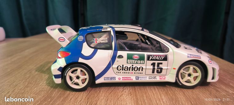 PEUGEOT 206 WRC rallye 1/43 44e tour de corse 2000 panizzi n°10 winner