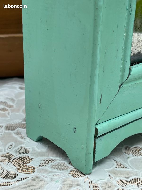 Ancienne Petite Armoire / Bonnetière Art Nouveau /Art Déco avec Miroir - Vintage