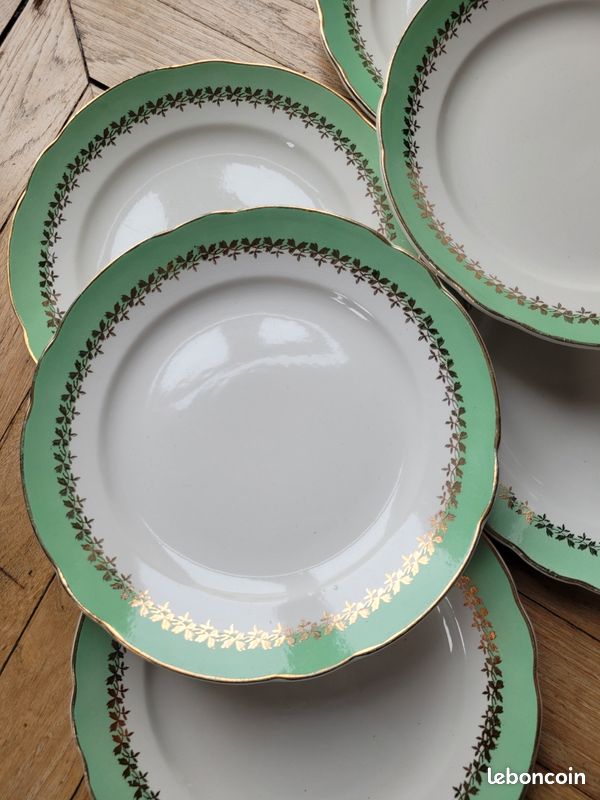 Lot De 6 Assiettes à Soupe Digoin Sarreguemines Juliette – Porcelaine Blanche Fleurie, 22,5 Cm