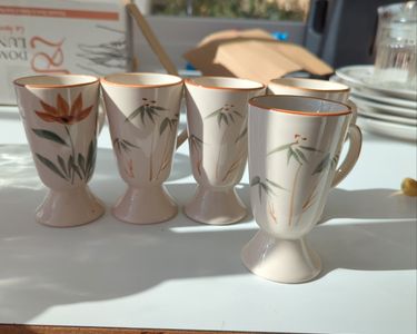 NEUF – 3 mazagrans décorés en céramique, 15 cl - Arts de la table
