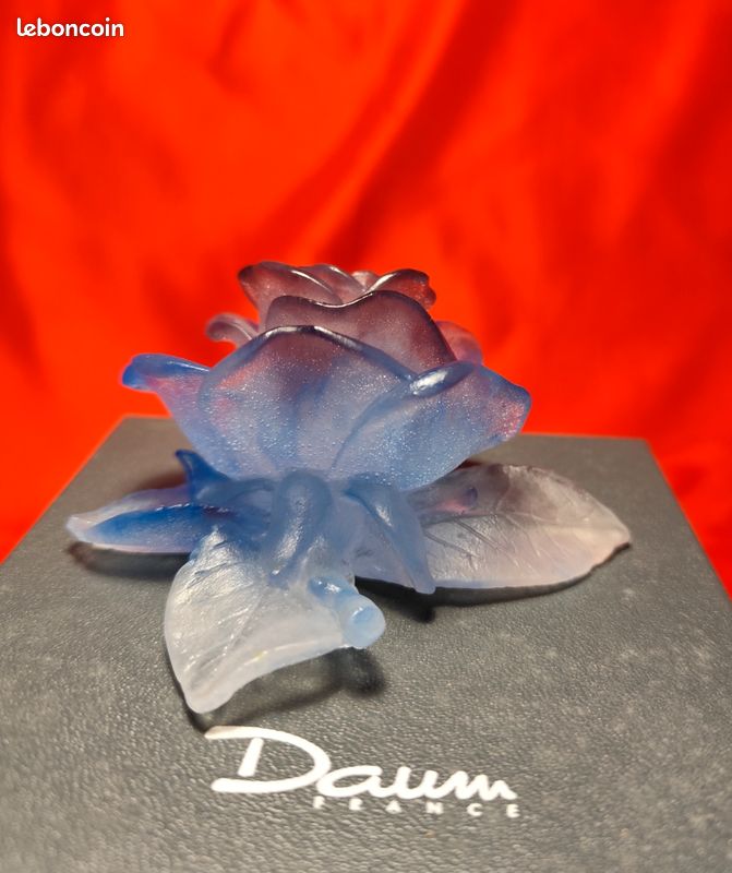 Statuette Daum Fleur rose - bleue/violette (image 6)