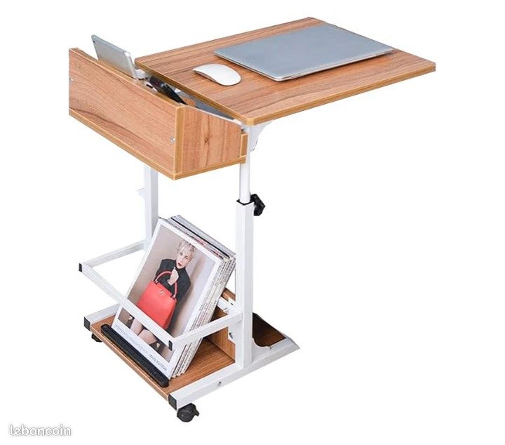 Tablette sur roulette bois (image 1)