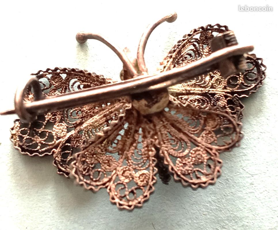 Petite Broche Papillon Vintage Made In Taiwan - Accessoire Déco Mignon