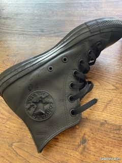 Converses All Star cuir noir (image 4)