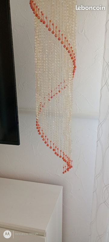 Paire de grandes suspensions décoratives cascade de perles (image 3)