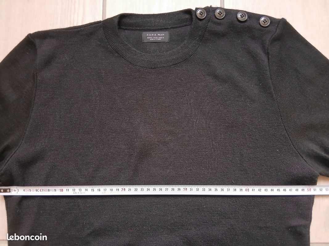 Pull Fin Zara Noir Taille 38/40 - Laine, Modal, Polyester, Acrylique, Occasion Très Bon état