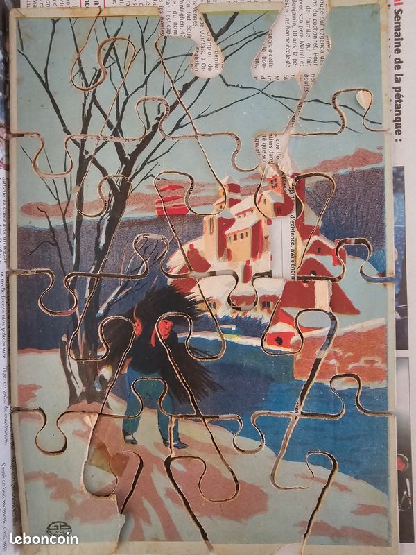Lot de 9 puzzles anciens en carton – début/milieu XXe siècle – incomplets (image 6)