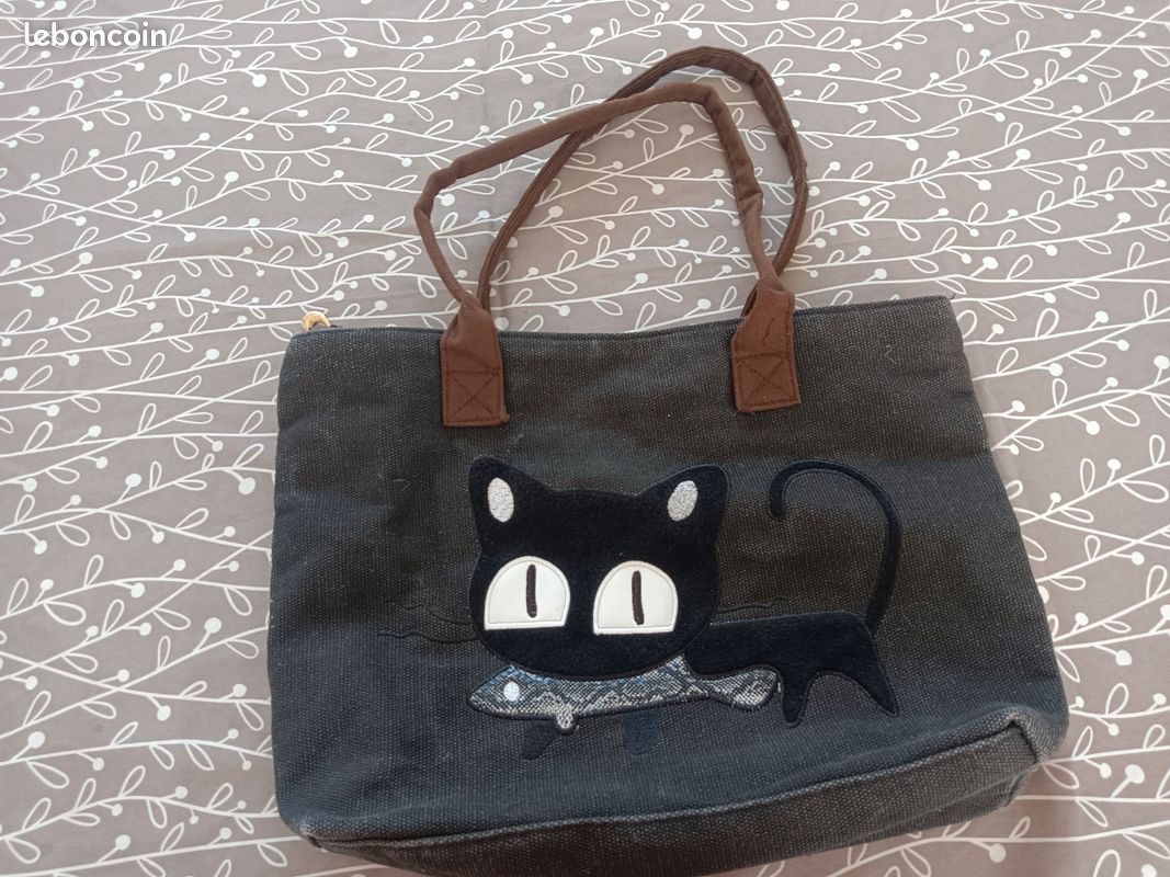 Sac A Main Motif Chat Sac Femme Tissus Motif Chat,fermoir Métal