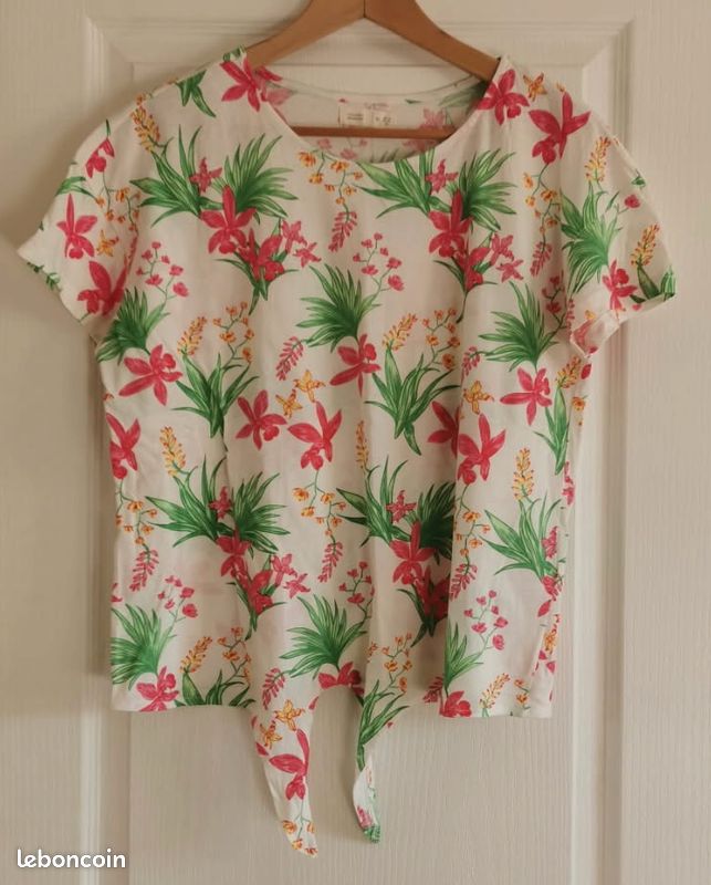 Haut SPRINGFIELD taille 42 XL à fleurs (image 1)
