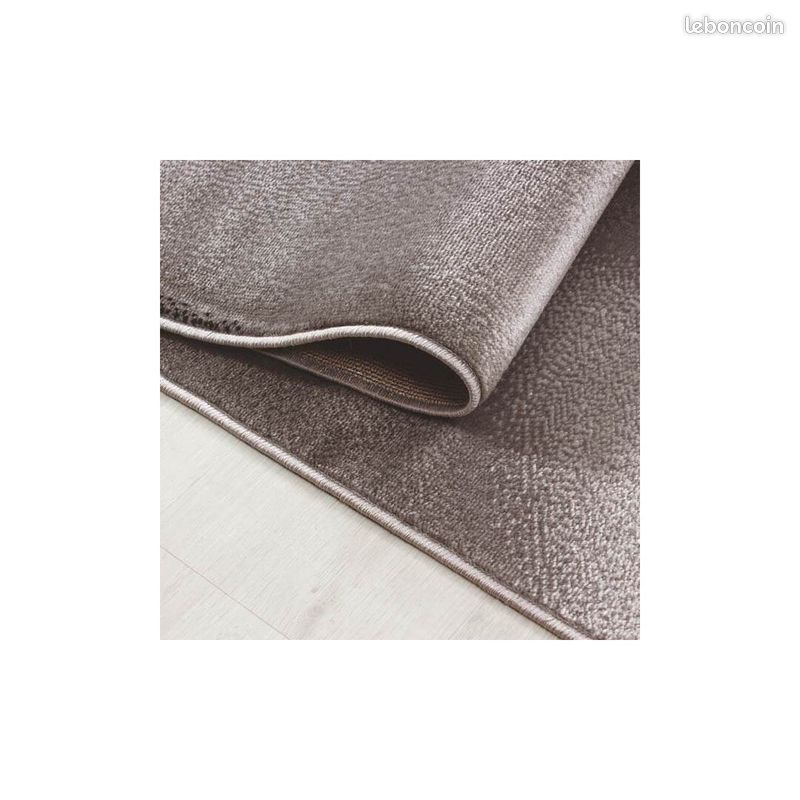 Tapis courbe moderne à courtes mèches Zilfa Marron 80x150 (image 4)