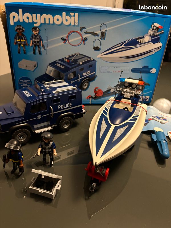 Playmobil boîte complète 5187 city action fourgon et vedette police (image 6)