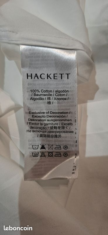 Chemise HACKETT Blanche Élégante en Coton homme taille 42. 9577 (image 4)