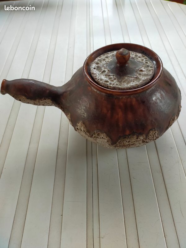 Ancienne poterie signée de Sauzelle R.L.M Chantrier Île d'Oléron émaux décoration collection vintage (image 1)