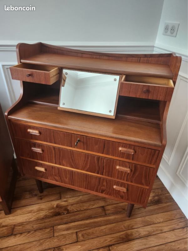 Secrétaire scandinave teck (image 4)