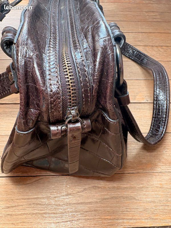 Sac à main Marc O'Polo - Effet Croco Chocolat (image 4)