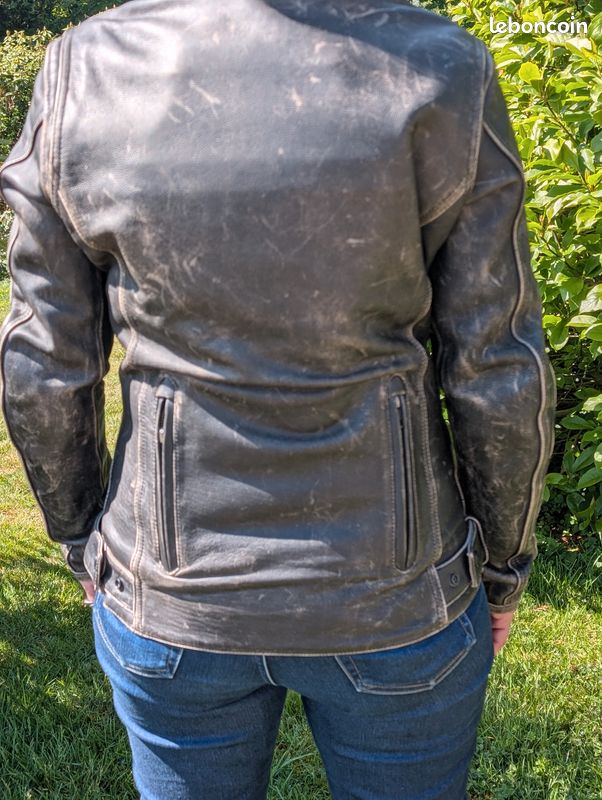 Blouson moto femme cuir vieilli TRIUMPH excellent état (image 2)