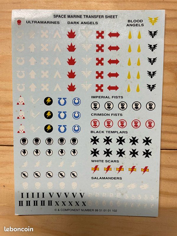 Feuille De Transferts (décalcomanies) Warhammer 40K - Infanterie Empire T'au - Réf P-00AF9