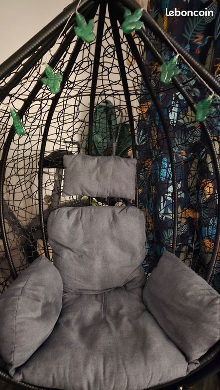 Fauteuil suspendu Œuf Couleur noir (image 3)