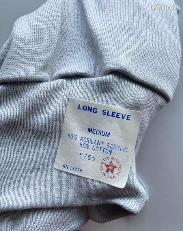 Pull Vintage Champion USA Années 90 - Col Rond Bleu - Taille Jeunesse XL Neuf Avec étiquette
