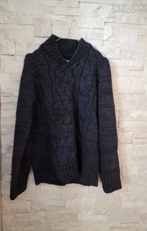 Pull Celio Relax Collection col montant torsadé - Taille S - Bleu foncé (image 1)