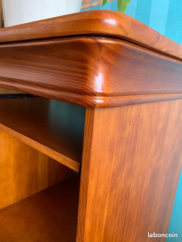 Meuble en bois merisier pour TV, bureau ou musique style Louis Philippe (image 6)