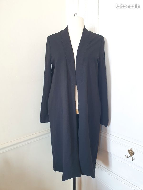 Cardigan long pour femme - Sans manches - Veste d'été - Manteau en tricot - Sans manches longues - Pour le début de l'automne, café, S Cardigan long pour femme - Sans manches - Veste d'été - Manteau en tricot - Sans manches longues - Pour le début de l'automne, café, S