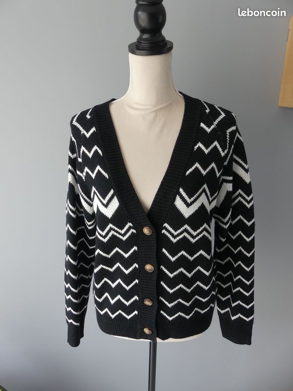 Gilet épais blanc et noir (image 1)