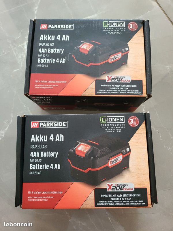 Lot de Batteries 4Ah Parkside X20V Tea Bricolage
