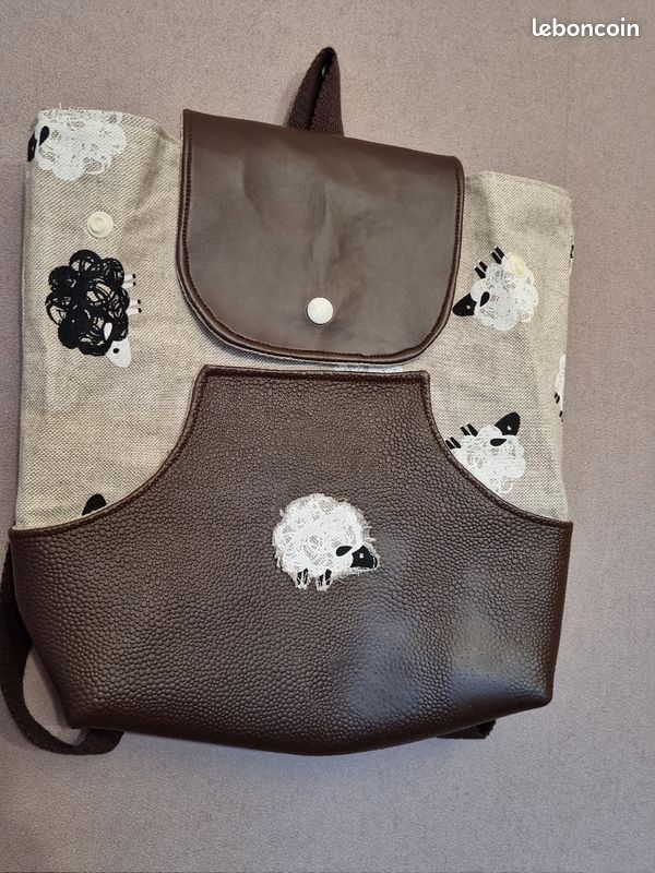 Sac à dos enfants marron/moutons (image 2)