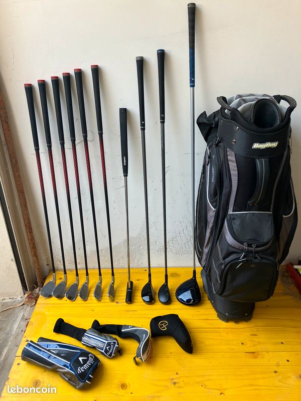 Set de clubs (fers, bois, driver) + sac de golf 14 compartiments (image 1)