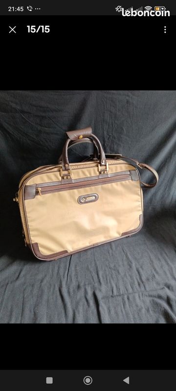 Sac à Main Vintage SAMSONITE Cuir Marron Foncé - Occasion Authentique, Style épaule