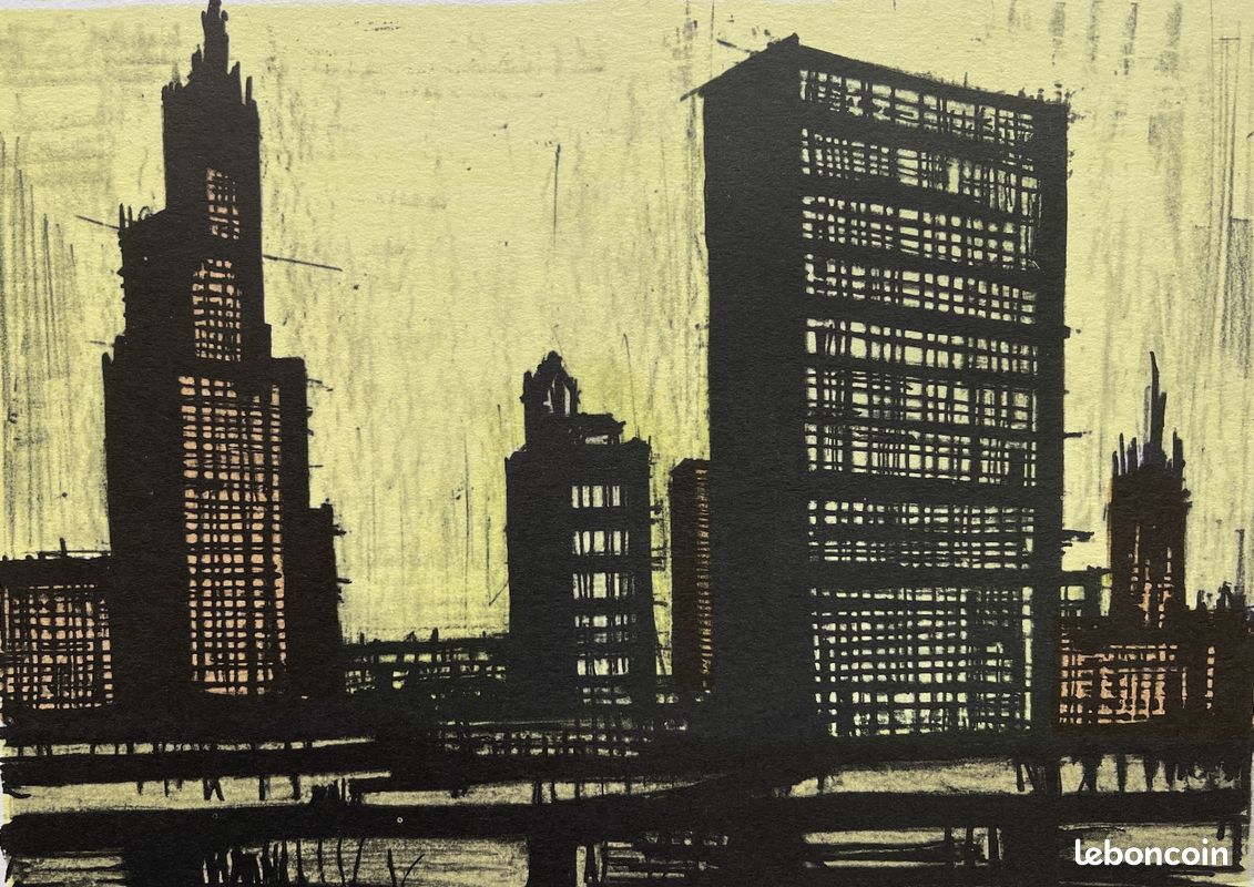 Bernard BUFFET (1928 - 1999) Lithographie New York IX (1967) Mourlot (image 2)