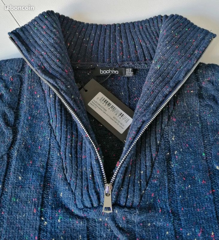 Pull camionneur court maille torsadée neuf Boohoo T 40 Vêtements