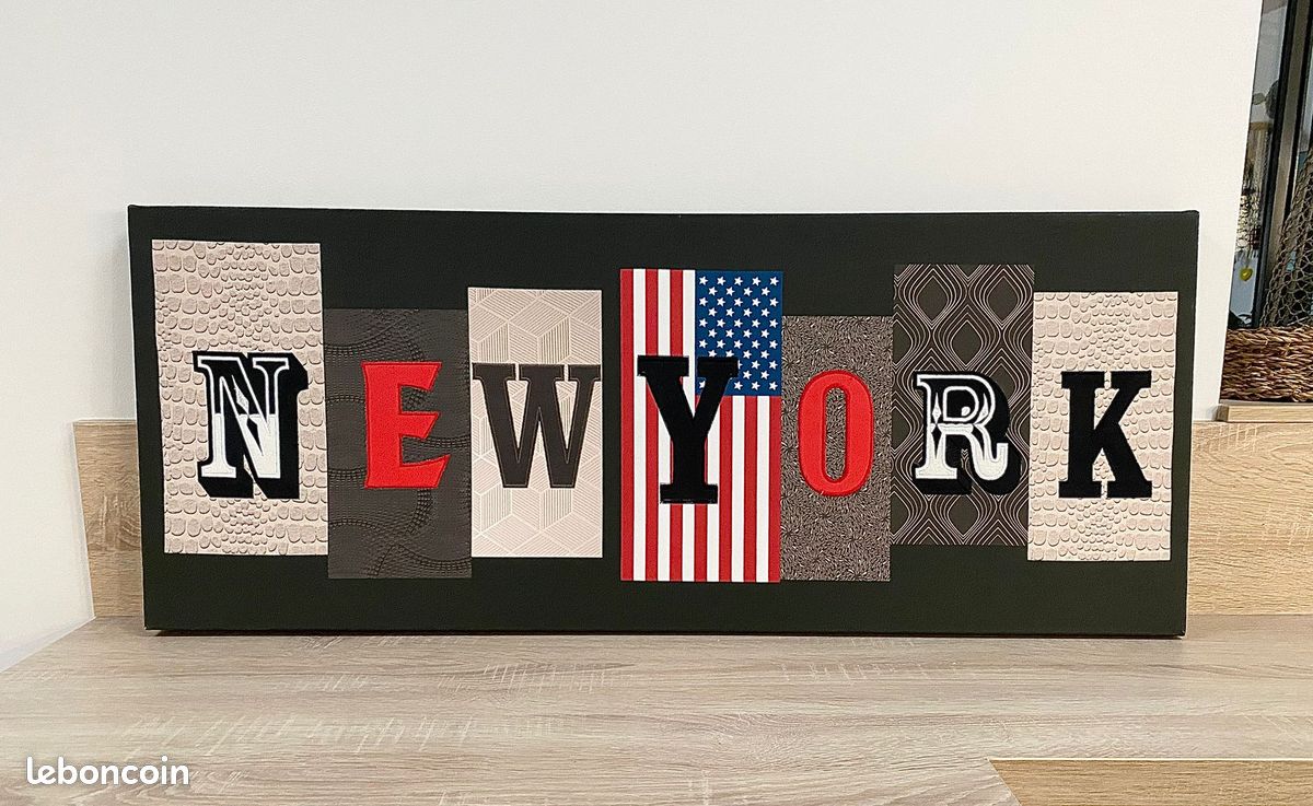 Lot De 2 Cadres Déco Muraux New York – Noir, Bois, 70x30cm – Occasion