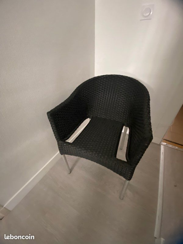 Chaise de Bar en rotin noir Macorest (image 3)