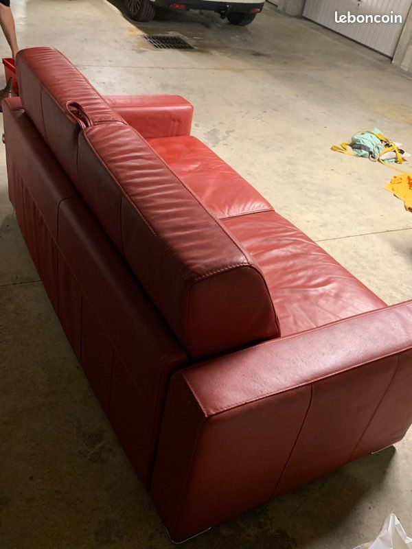 Vends canapé lit en cuir (image 3)