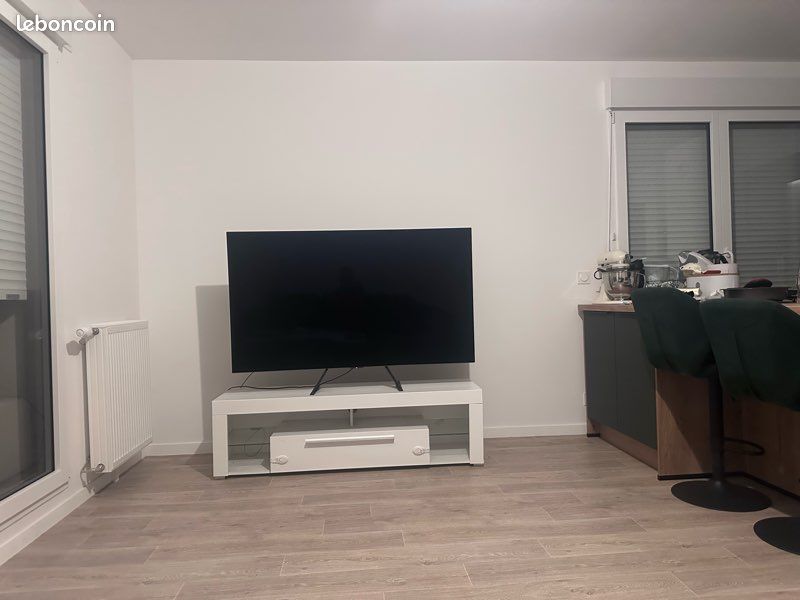 Meuble télé blanc laqué avec led (image 1)