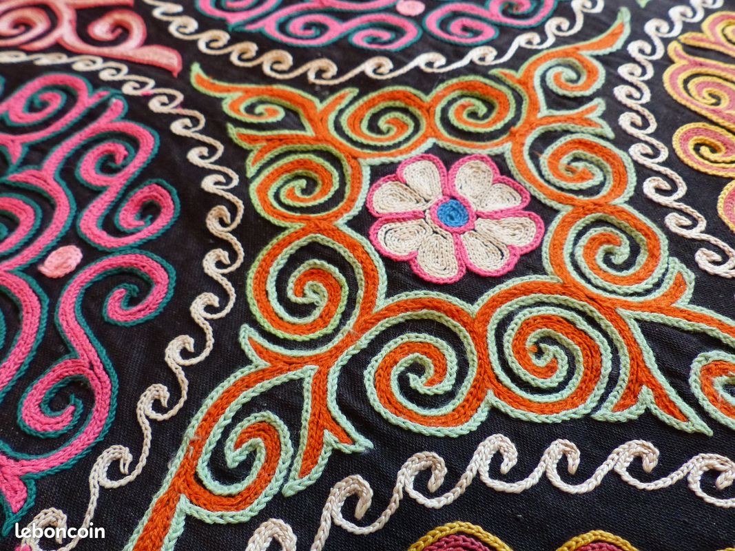 Tenture kazakhe authentique Mongolie tapis suzani broderie (image 5)