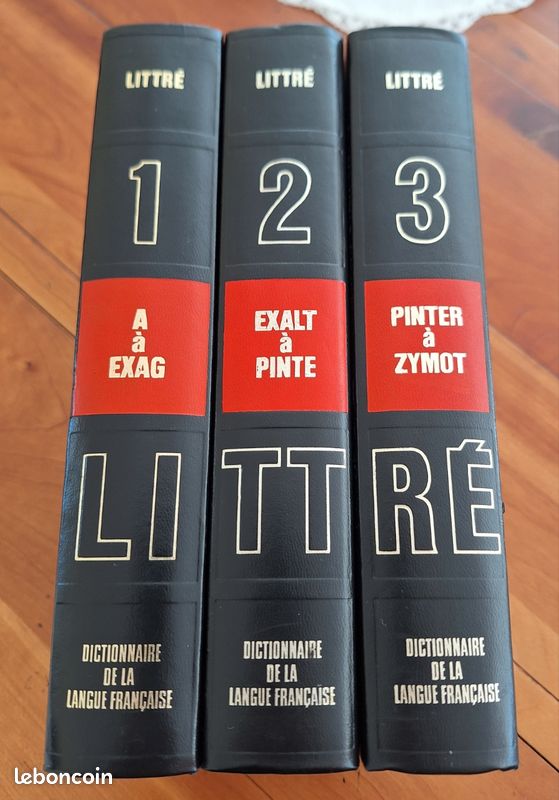 Dictionnaire Littré 1978 Complet 5 Tomes – Cuir, Tranches Dorées – Édition Ancienne TBE