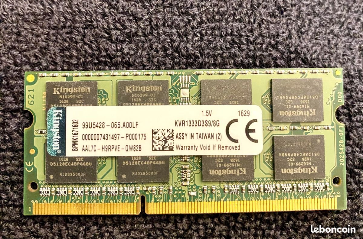 Lot 4 Barrettes Kingston RAM 1 Go DDR3 1333 MHz – Mémoire PC UDIMM