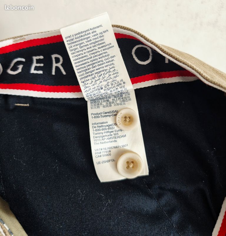 Pantalon chino Tommy Hilfiger beige coupe droite, léger et doux, poche latérales taille 44/46 (image 8)