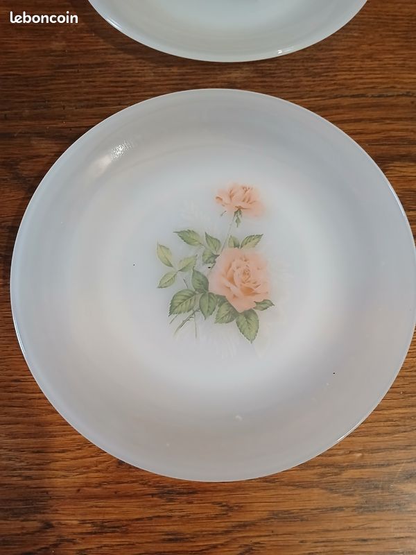 Lot42 De 6 Petites Assiettes Plates Vintage Arcopal France D