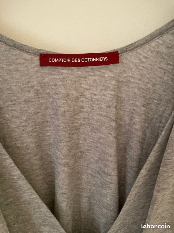 Haut Comptoir Des Cotonniers Neuf Taille 38/40 - Couleur Gris Perle, Sans étiquettes, Parfait Pour Un Look Basique Chic
